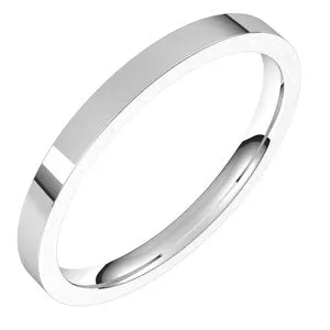 10K White 2 mm Flat Comfort Fit Light Band Size 6