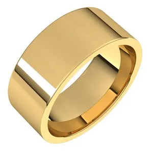 10K Yellow 8 mm Flat Comfort Fit Light Band Size 12.5