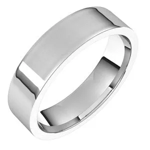 14K White 5 mm Flat Comfort Fit Light Band Size 8.5