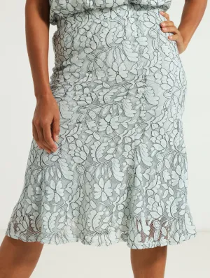 8 Panel Lace Skirt - Light Blue