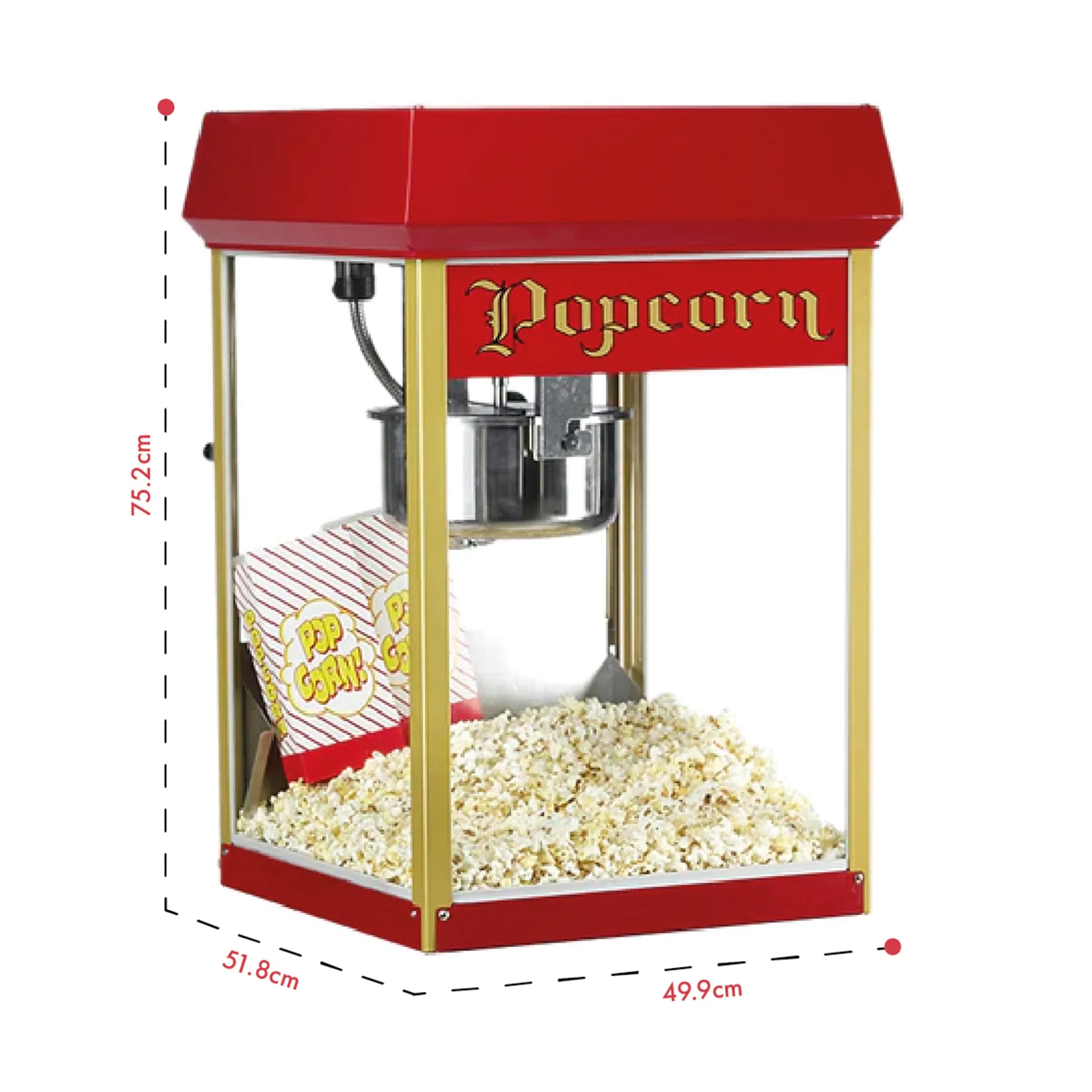 8oz Red Fun Pop Popcorn Machine   Cart  Gold Medal