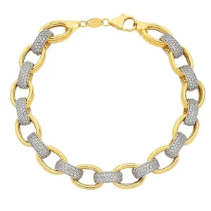 9ct Yellow Gold Silver Infused Belcher Bracelet
