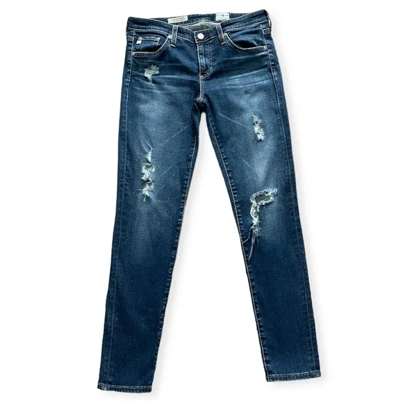 AG The Stevie Destructed Ankle Slim Straight Ankle Size 27