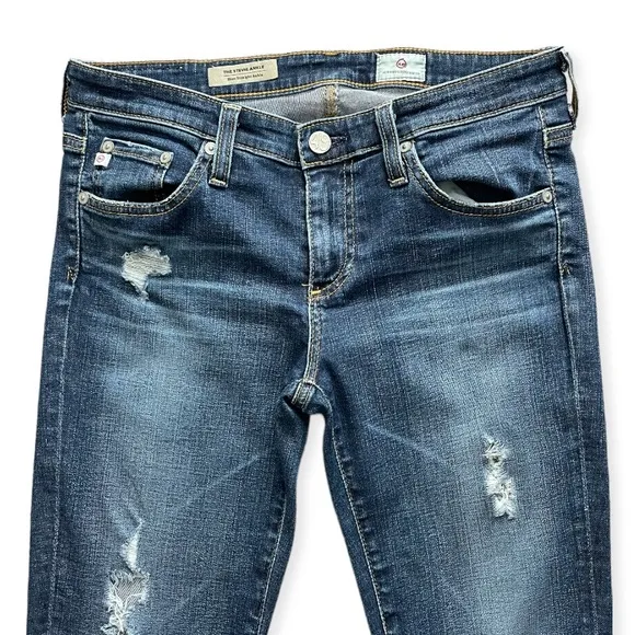 AG The Stevie Destructed Ankle Slim Straight Ankle Size 27