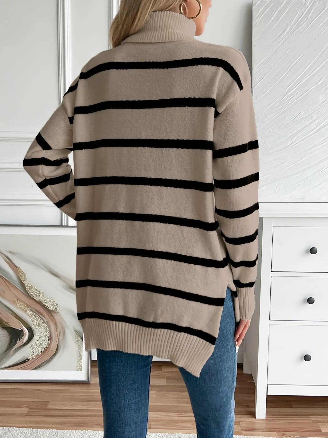 Alaiza | Striped turtleneck sweater