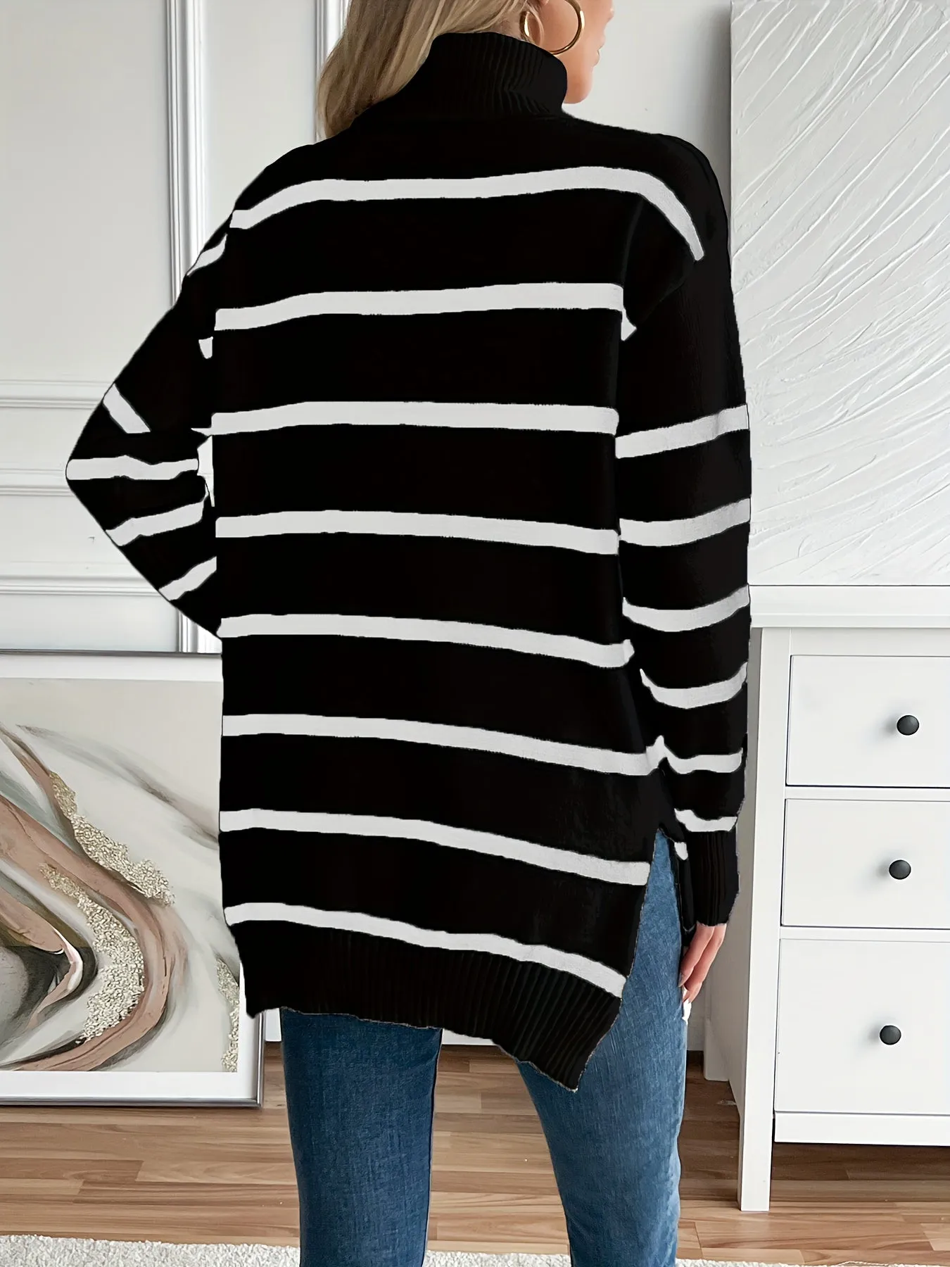 Alaiza | Striped turtleneck sweater