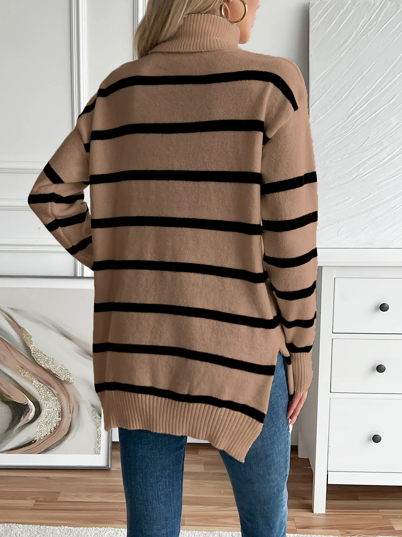 Alaiza | Striped turtleneck sweater