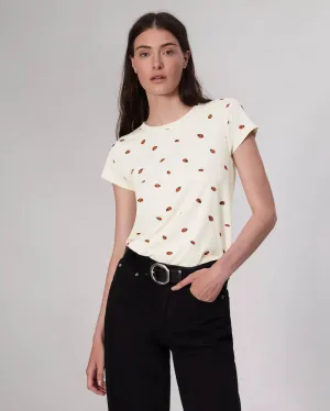All Over Lady Bug Tee in white multi