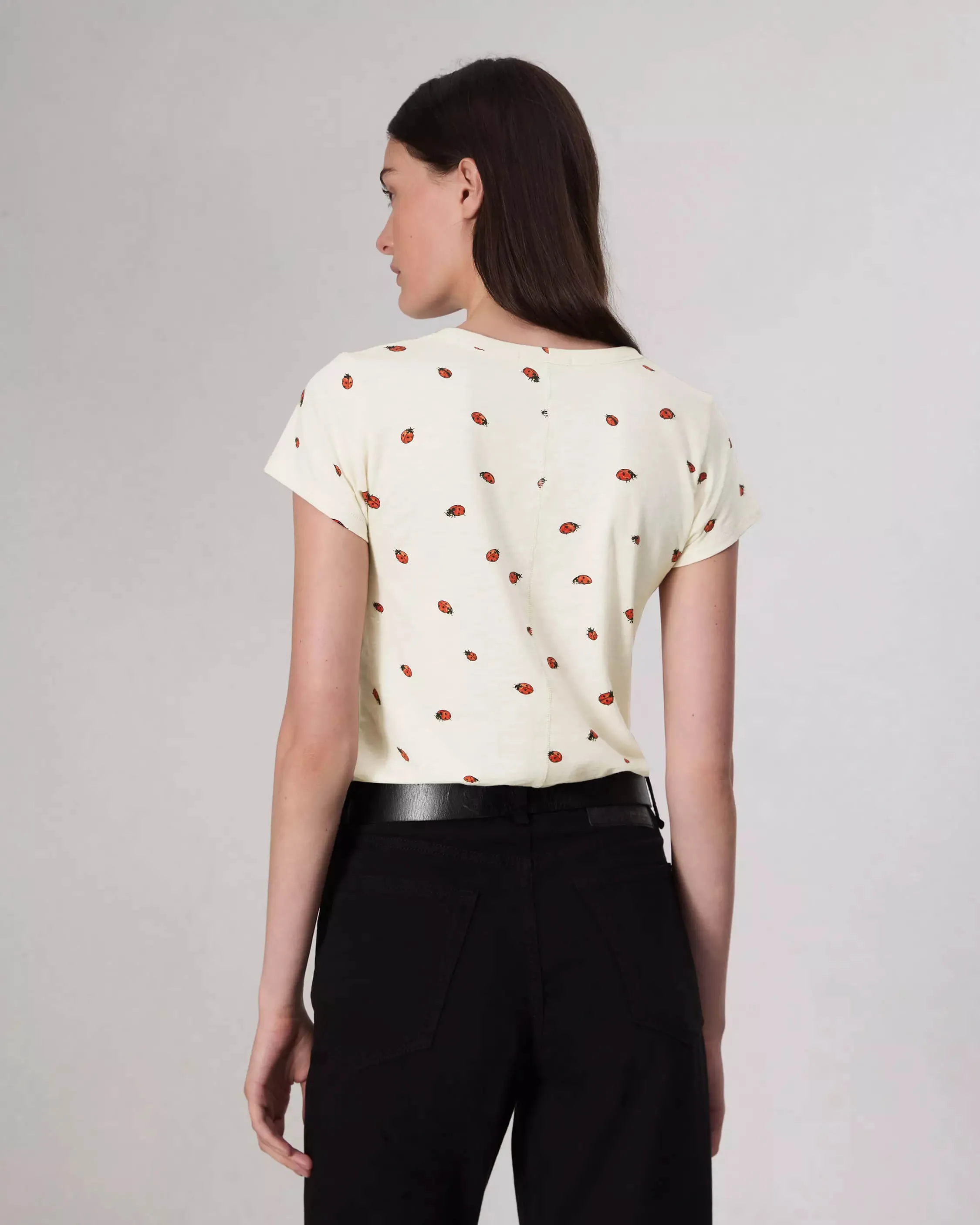All Over Lady Bug Tee in white multi