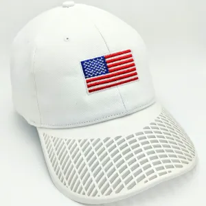 American Flag Hat (100% Made in USA) - White Brim
