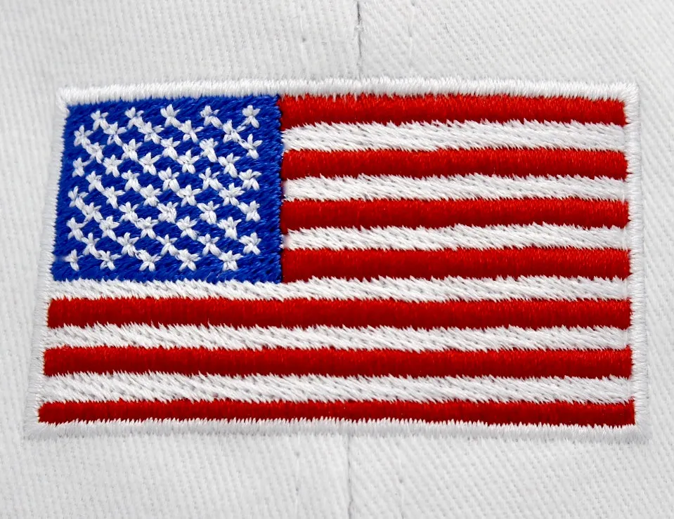 American Flag Hat (100% Made in USA) - White Brim