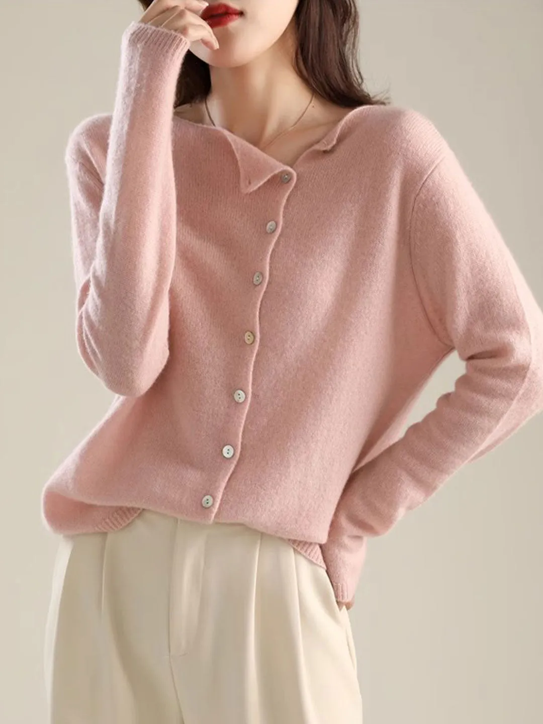 Annamaria | Classic Knit Cardigan with Round Neck