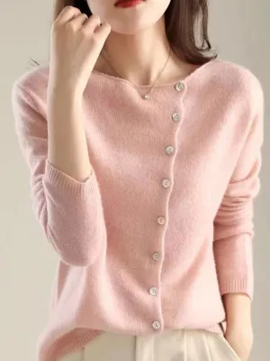 Annamaria | Classic Knit Cardigan with Round Neck