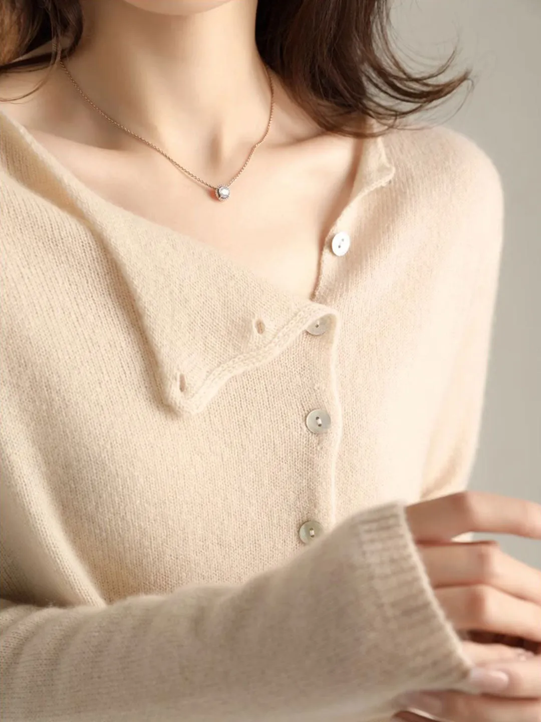 Annamaria | Classic Knit Cardigan with Round Neck