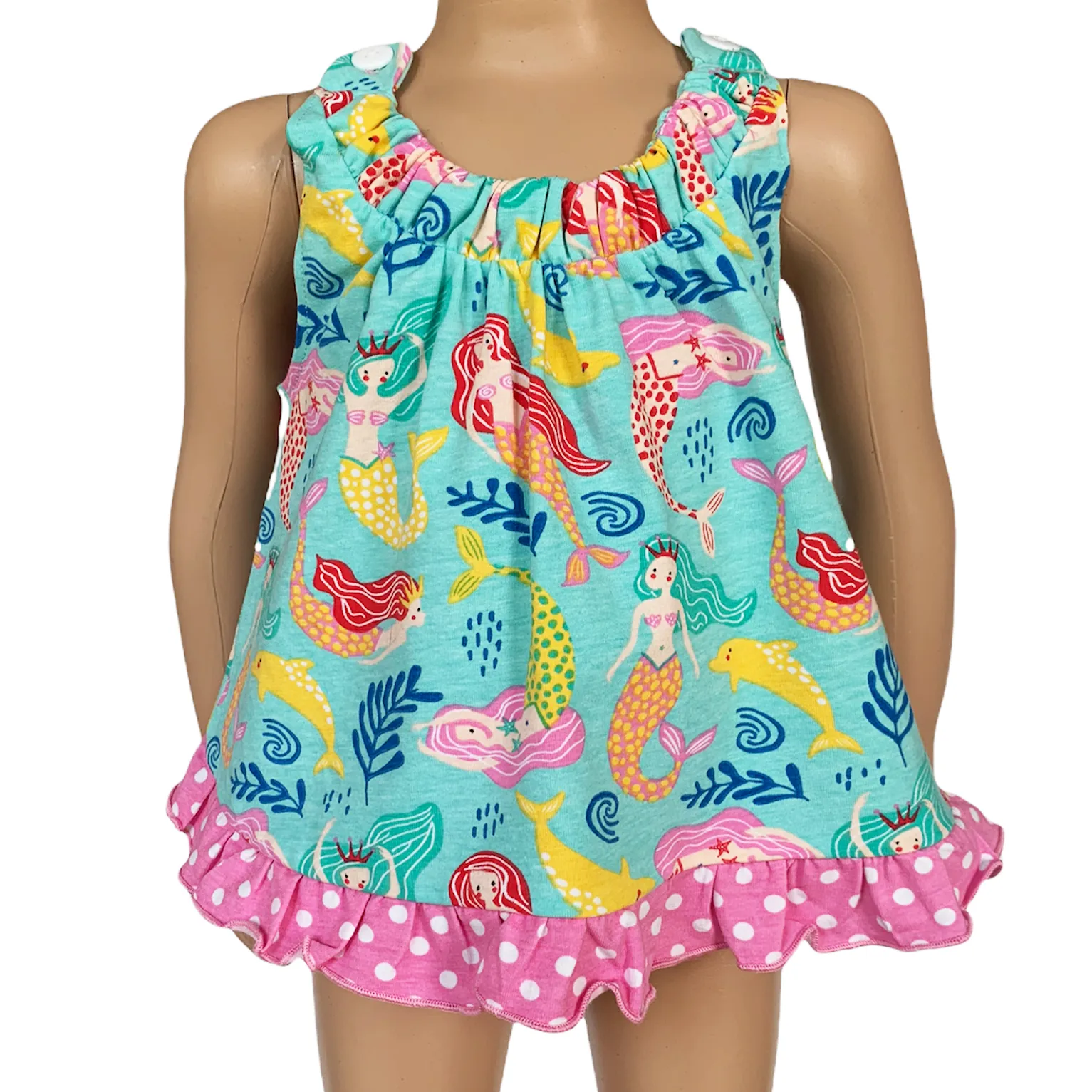 AnnLoren Baby and Big Girls Mermaid Swing Tank Top Spring Summer Separates