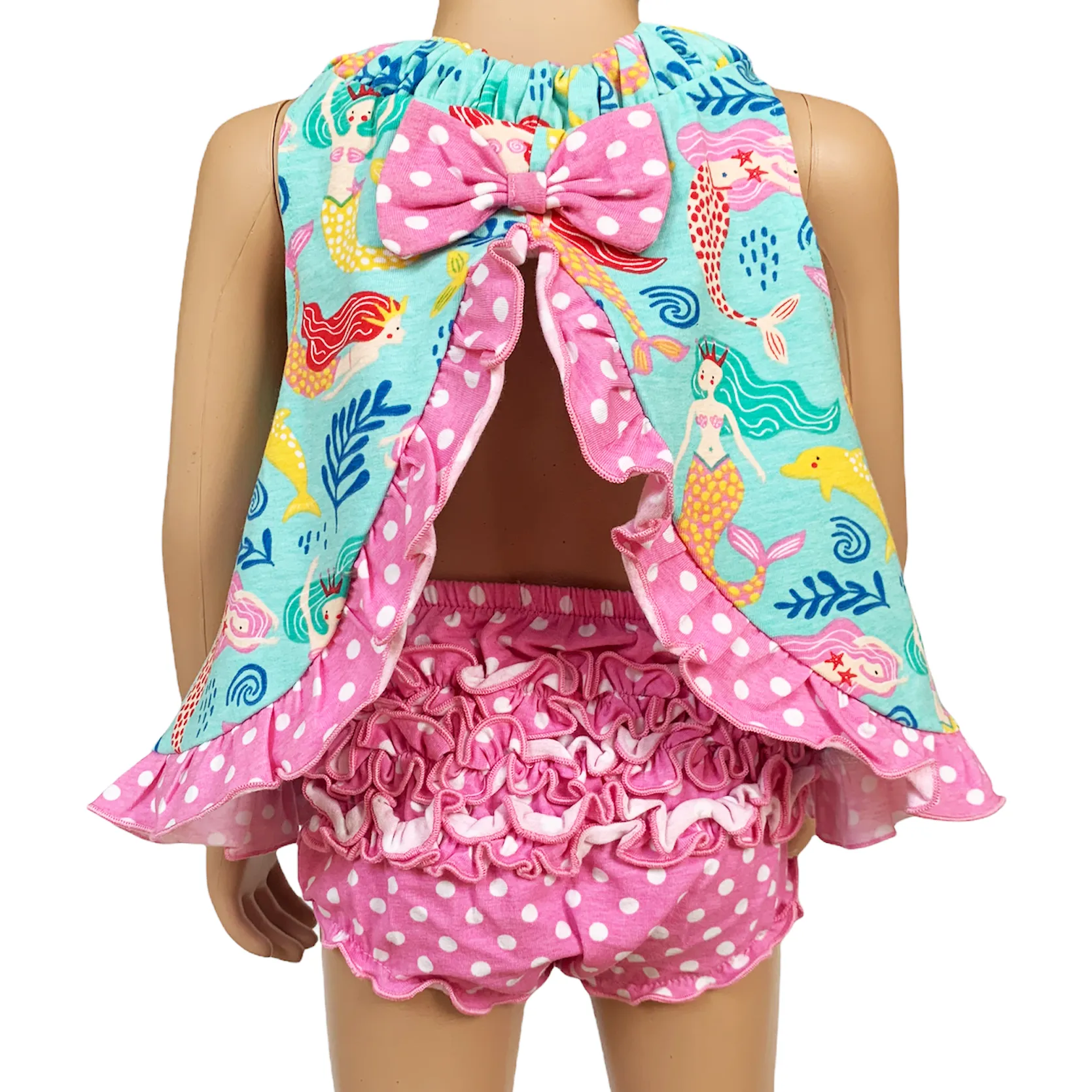 AnnLoren Baby and Big Girls Mermaid Swing Tank Top Spring Summer Separates