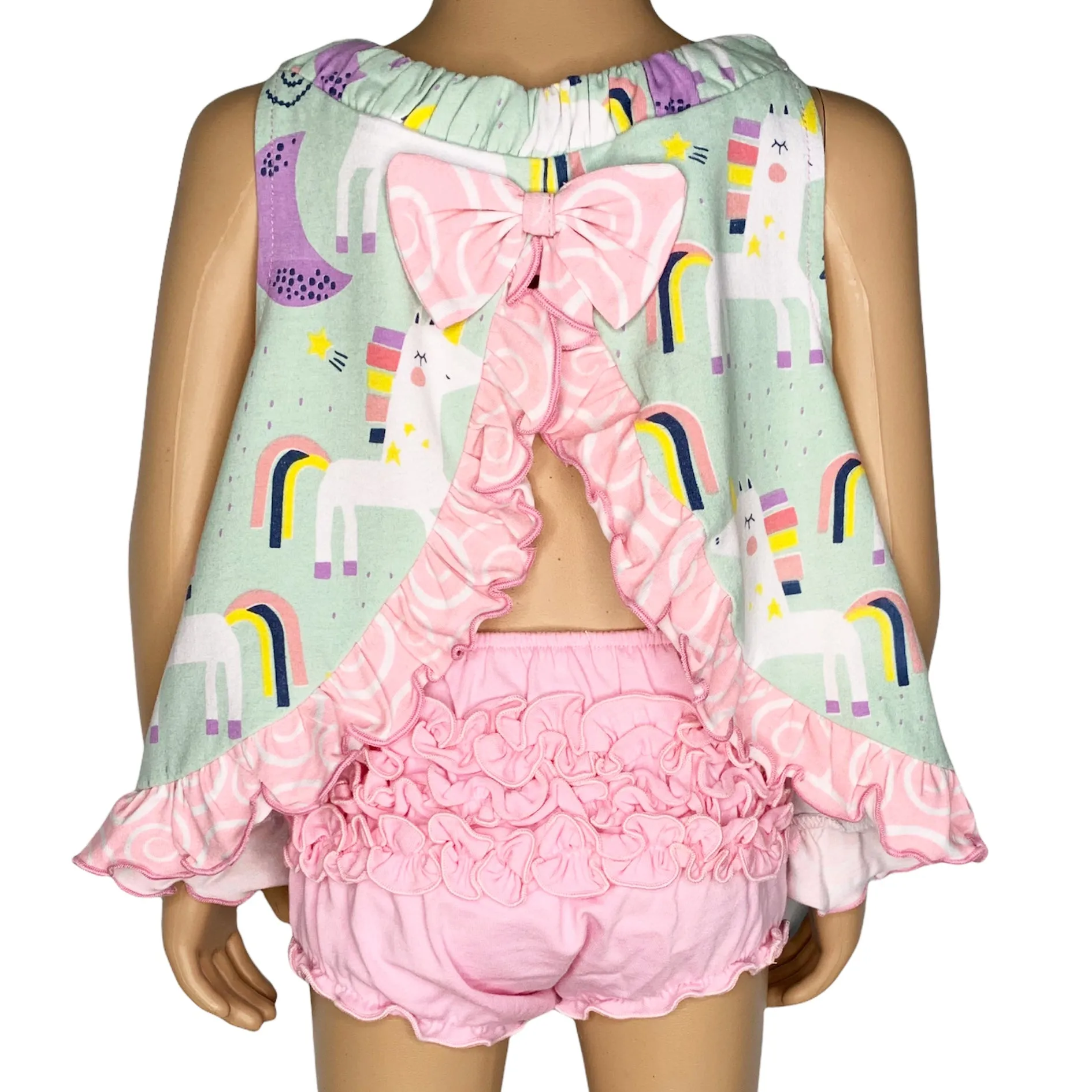 AnnLoren Baby and Big Girls Unicorn Swing Tank Top Spring Summer Separates