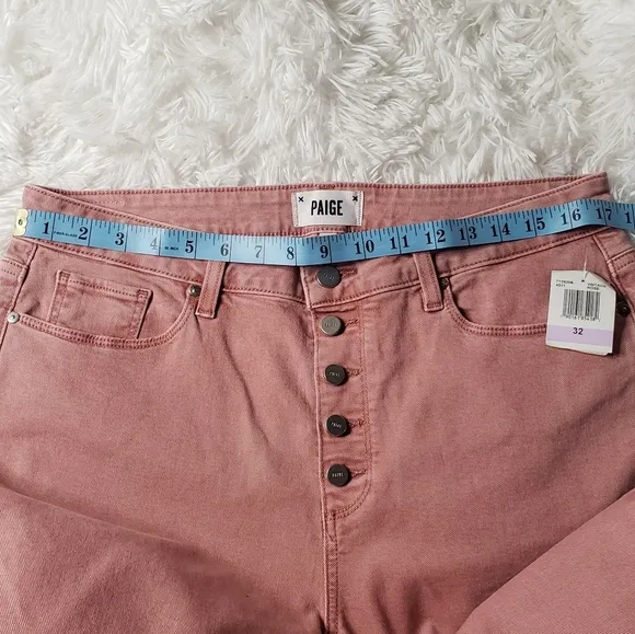 Anthropologie PAIGE CINDY Jeans Womens Size 32 Vintage Rose Luxe Coating $248