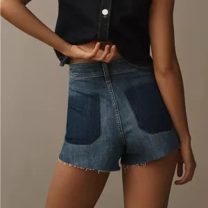 Anthropologie Women’s Pilcro Mid-Rise Micro Denim Shorts 27 NWT