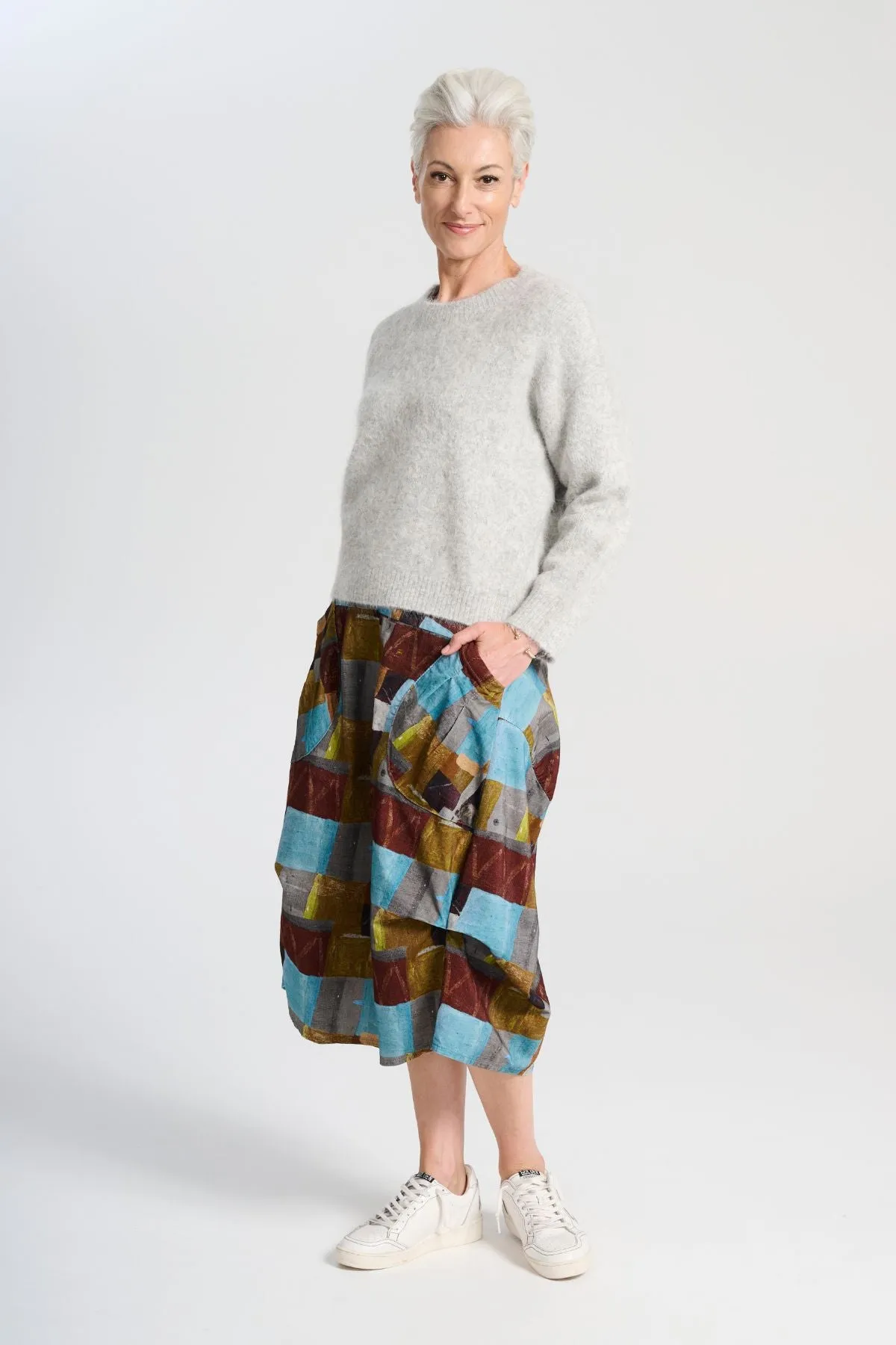 Aspen Knit Sweater Light Grey in Alpaca