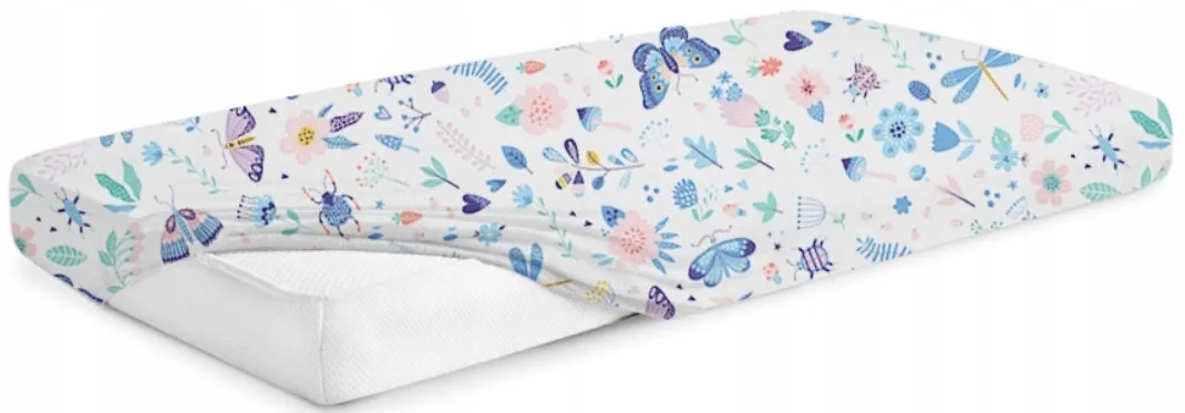 Baby Fitted Sheet 100% Cotton Mattress Toddler Bed 140x70cm On the Meadow