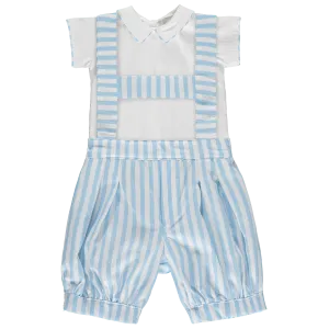 Baby Striped Blue Shirt and Shorts Set