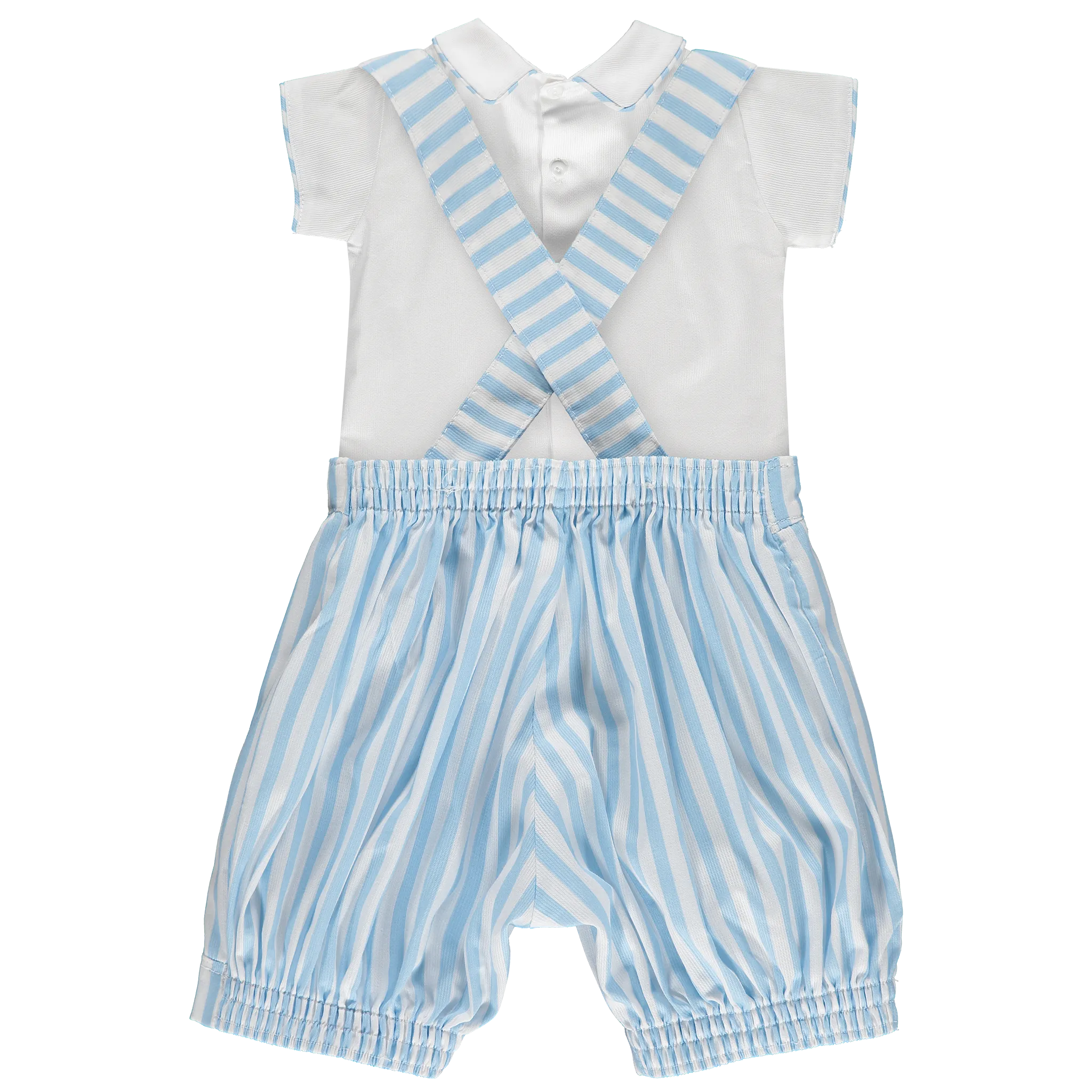 Baby Striped Blue Shirt and Shorts Set