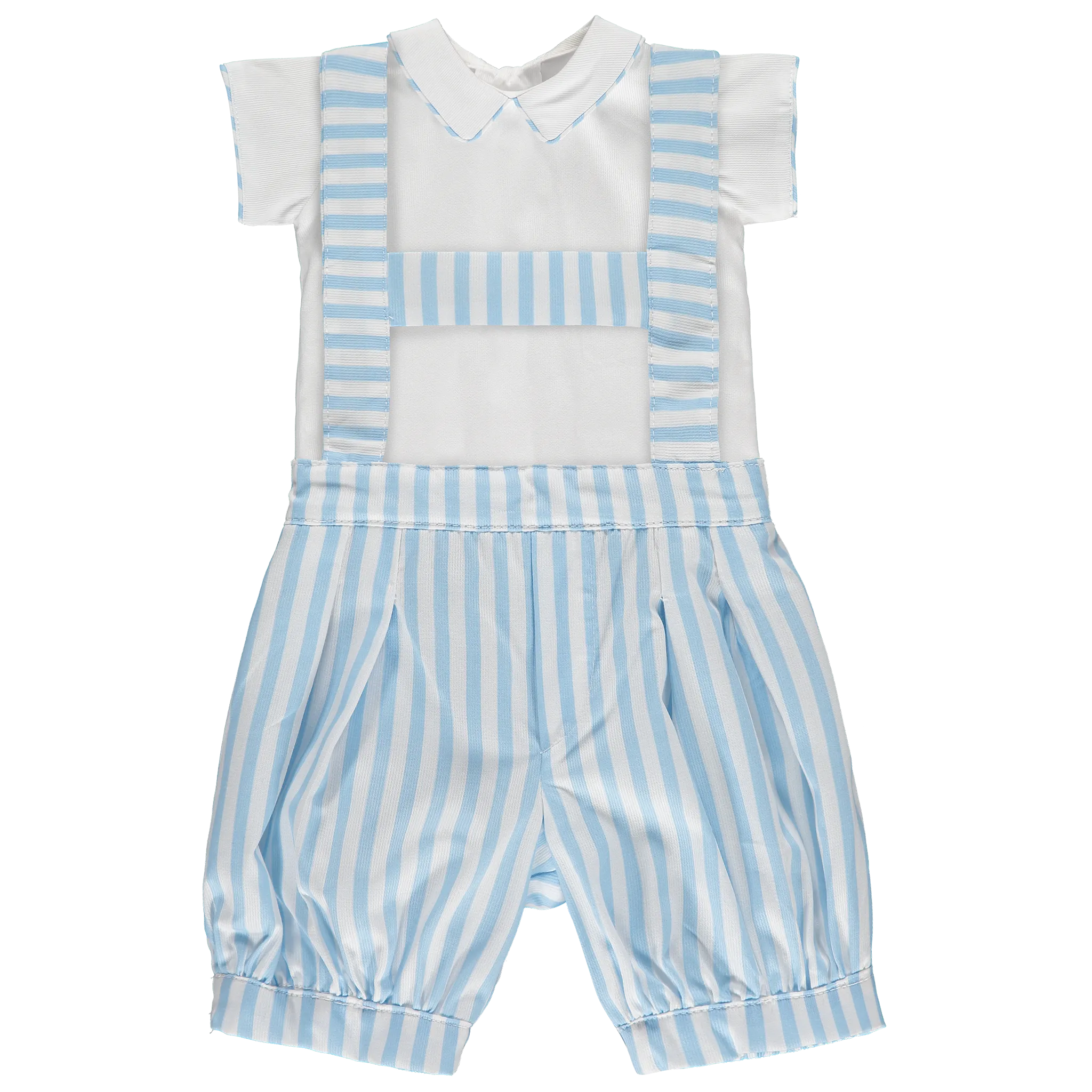 Baby Striped Blue Shirt and Shorts Set
