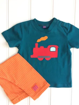 Baby Train T-shirt - Teal