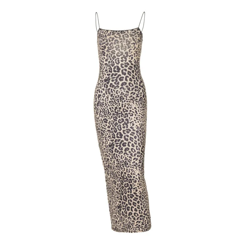 Backless fitted suspender dress