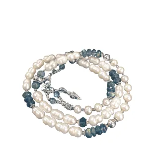 Baroque Pearl and Labradorite Wrap Bracelet