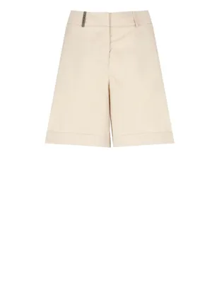 Beige Cotton Shorts