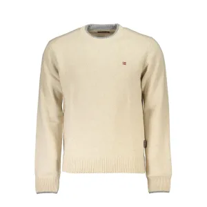 Beige Fabric Men Sweater