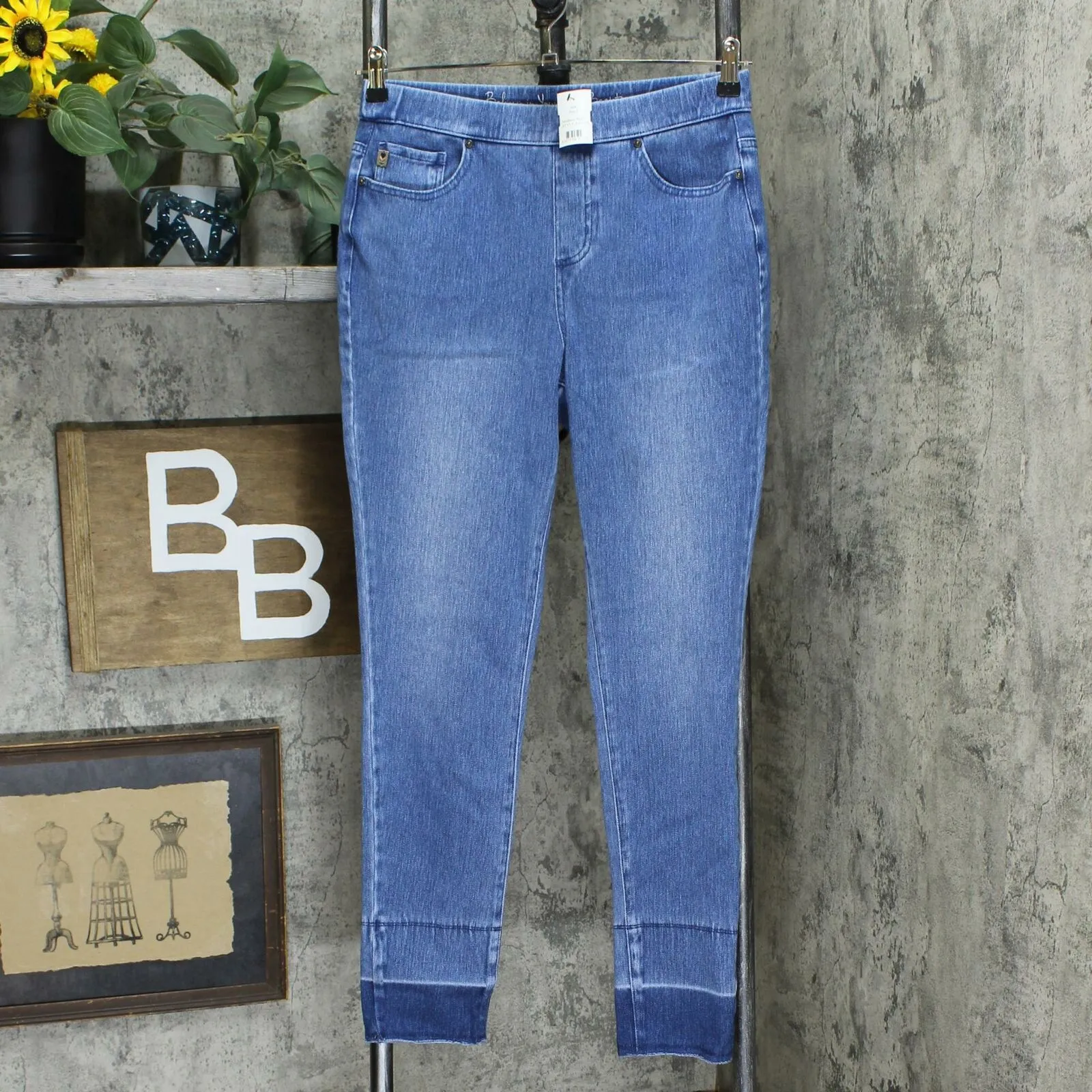 Belle by Kim Gravel Women's Flexibelle Wide Release Hem Jeggings