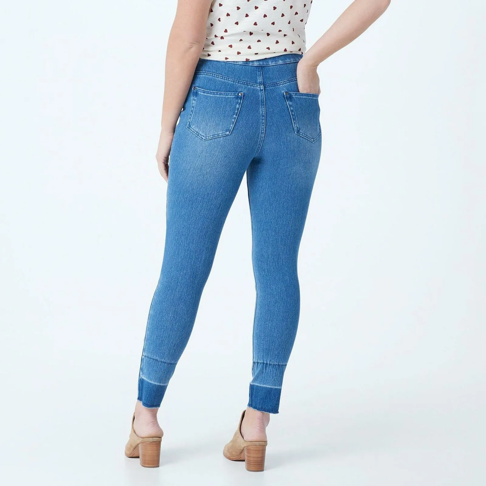 Belle by Kim Gravel Women's Plus Size Flexibelle Wide Release Hem Jeggings