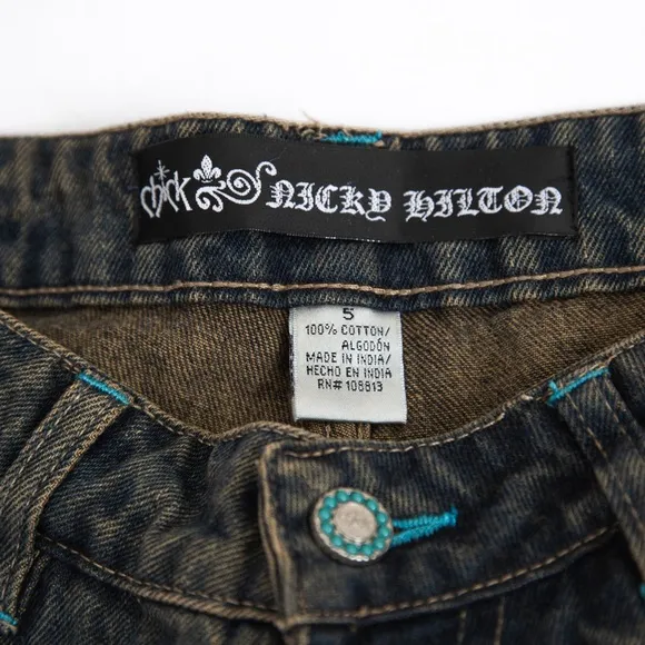 Black jeans flare leg embellished Chick by Nicky Hilton beaded skull goth vibe 5