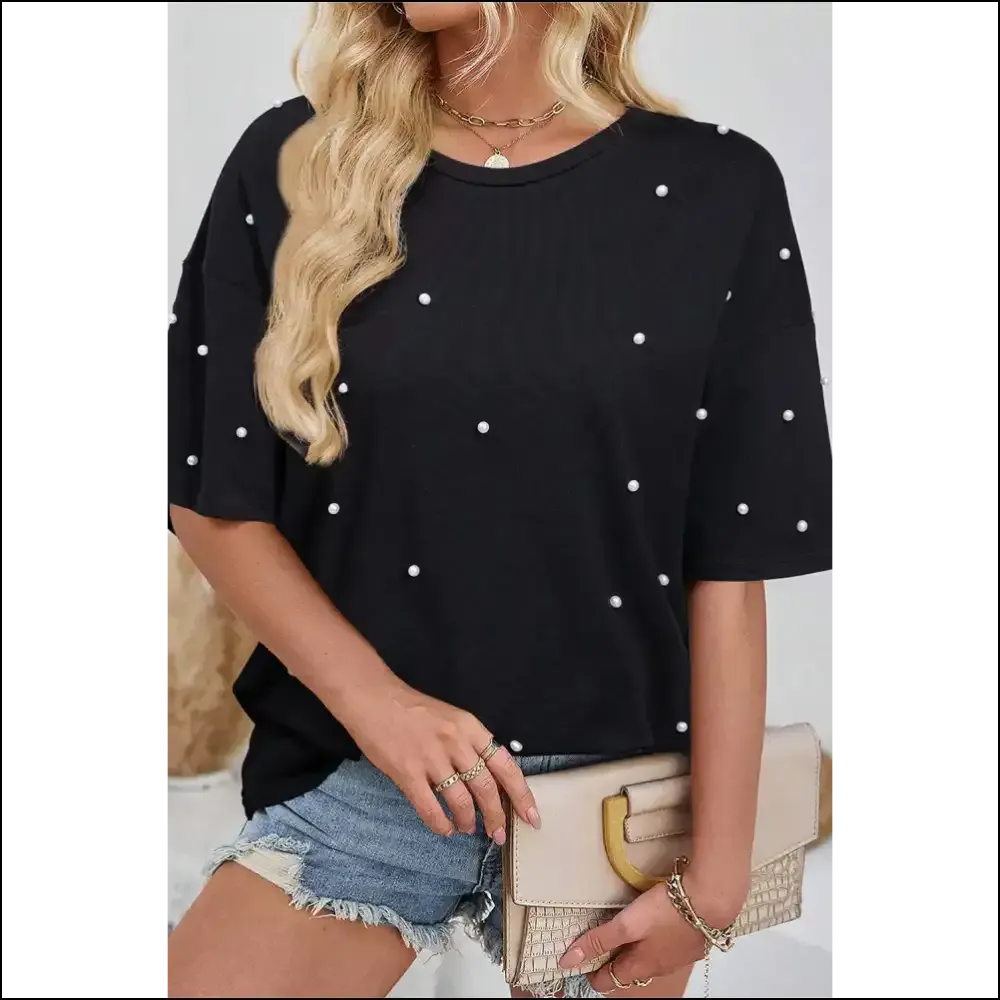 Black Pearl Beaded Tee:  Fabulous, Needful Things 🖤