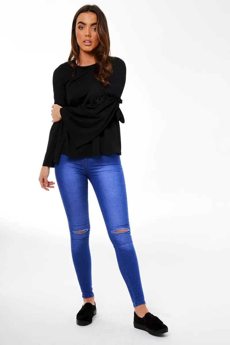 Black Tie Arm Top - Darby