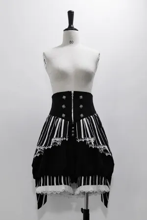 Black/White Wonderful Trick Stripe Print Lace Ouji Fashion Elegant Lolita Shorts
