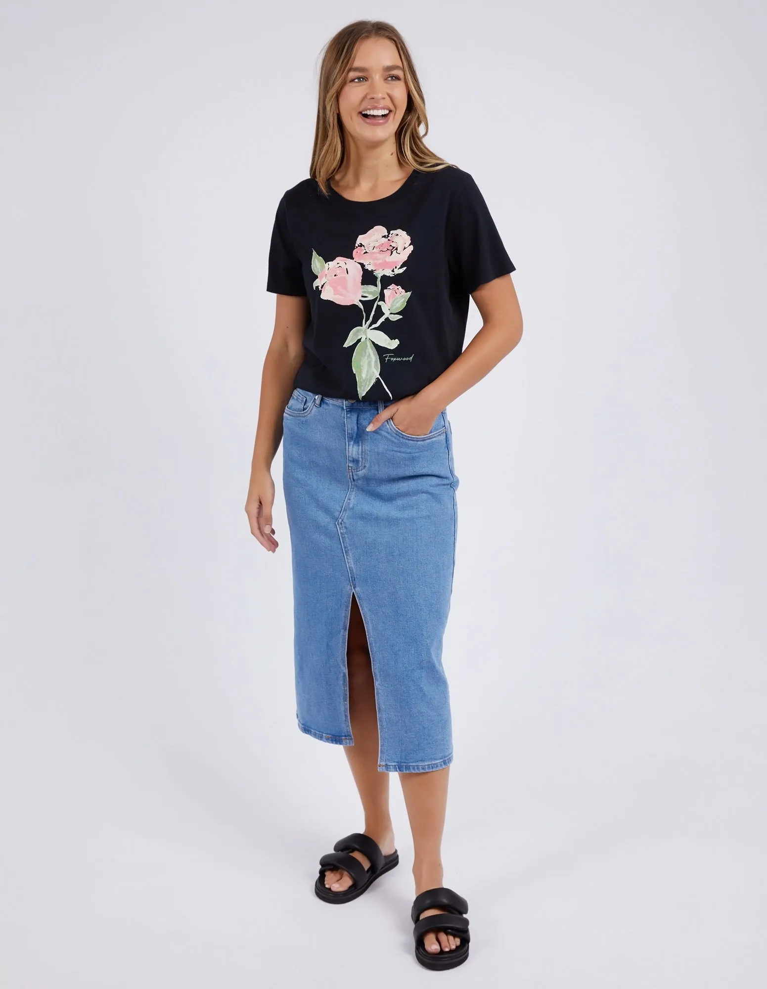 Bloom Tee - Washed Black