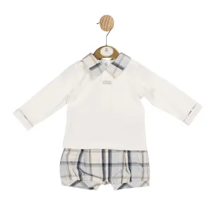 Blue and Ivory Check Top and Bloomer Short