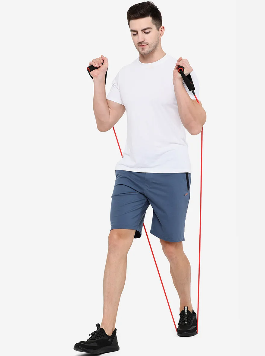 Blue Solid Regular Fit Shorts | JadeBlue