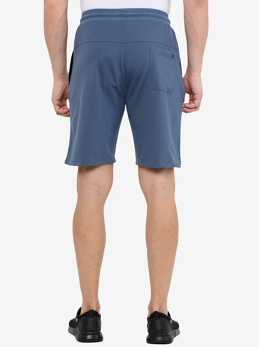 Blue Solid Regular Fit Shorts | JadeBlue