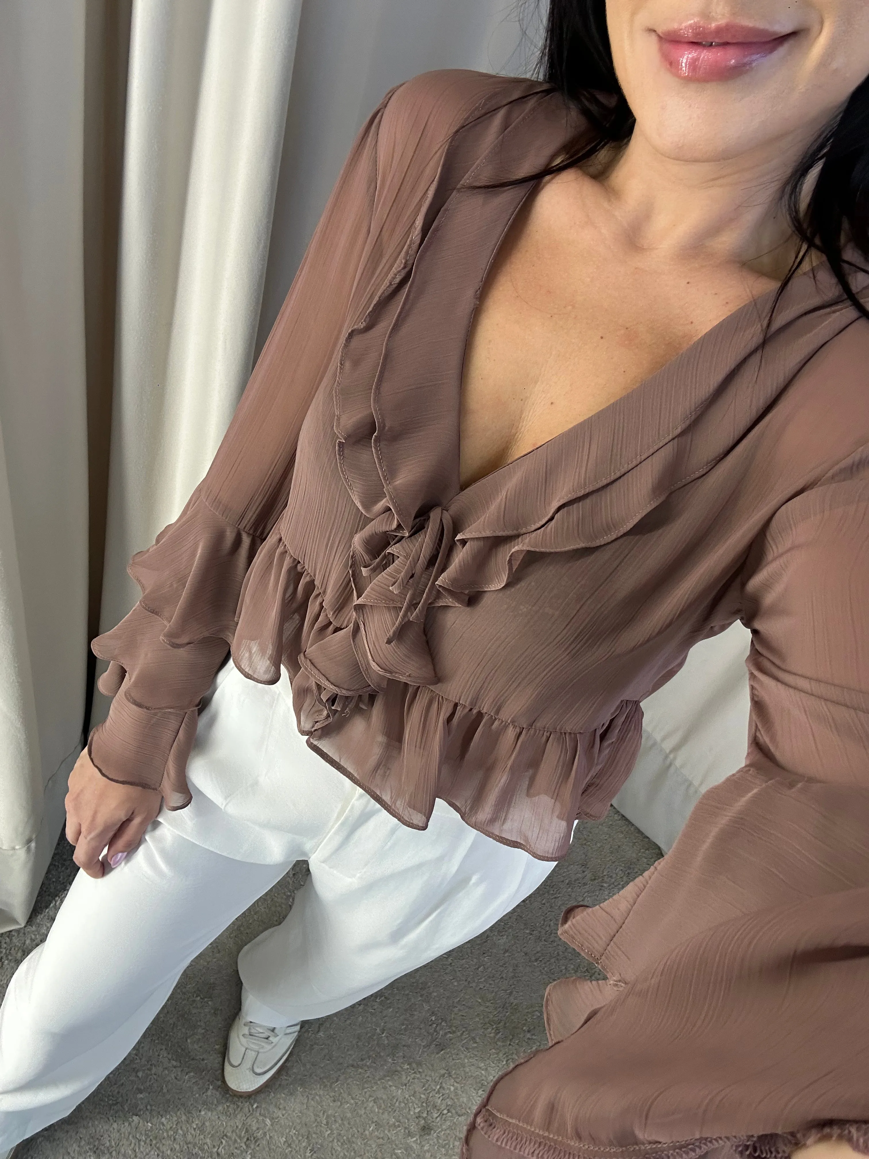 Blusa Flora - Marrom