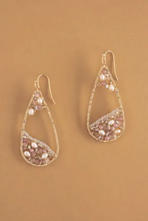 Blushing Pink Beaded Earrings