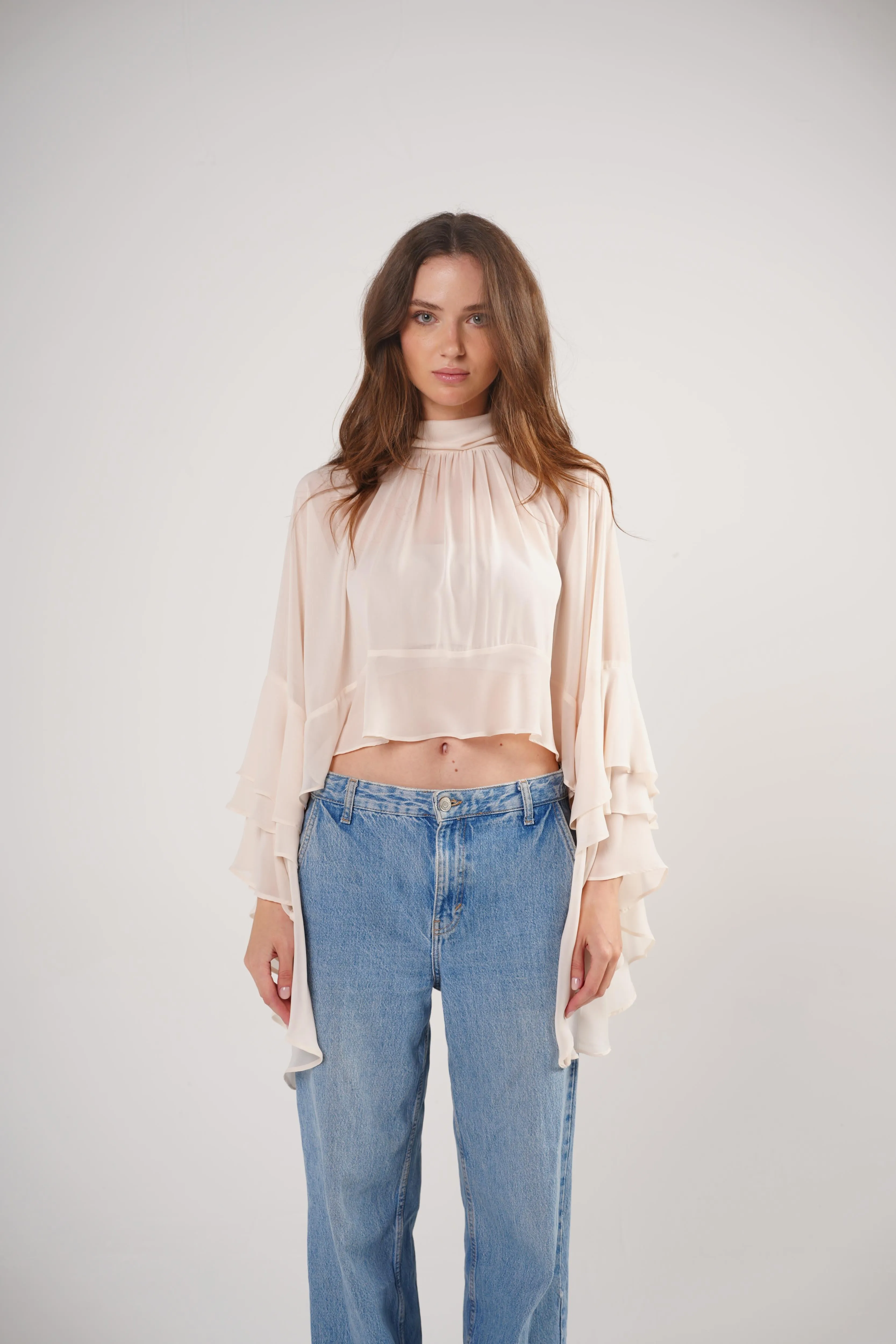 Boho Chic Blouse in Ivory Dream