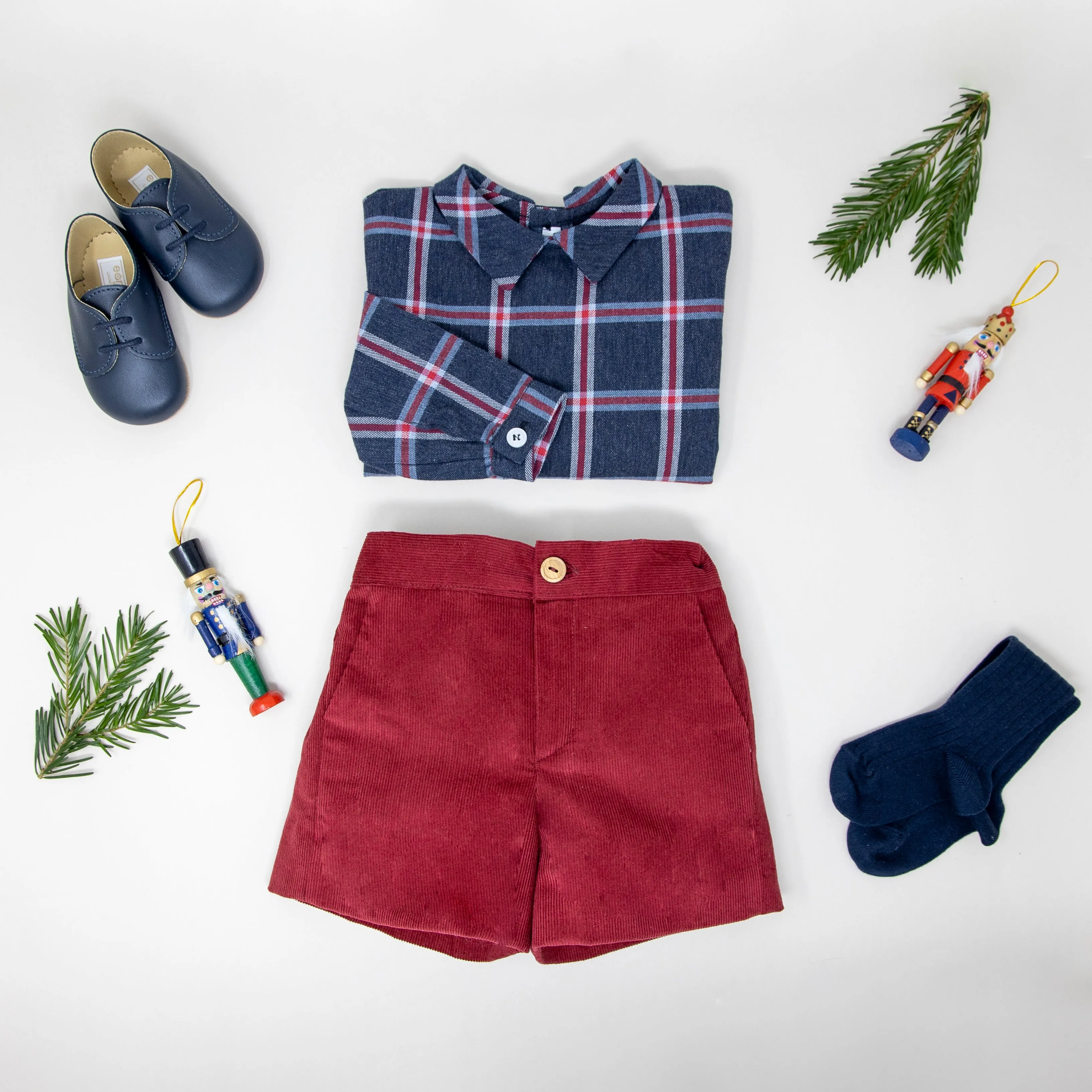 Boys Classic Burgundy Corduroy Shorts