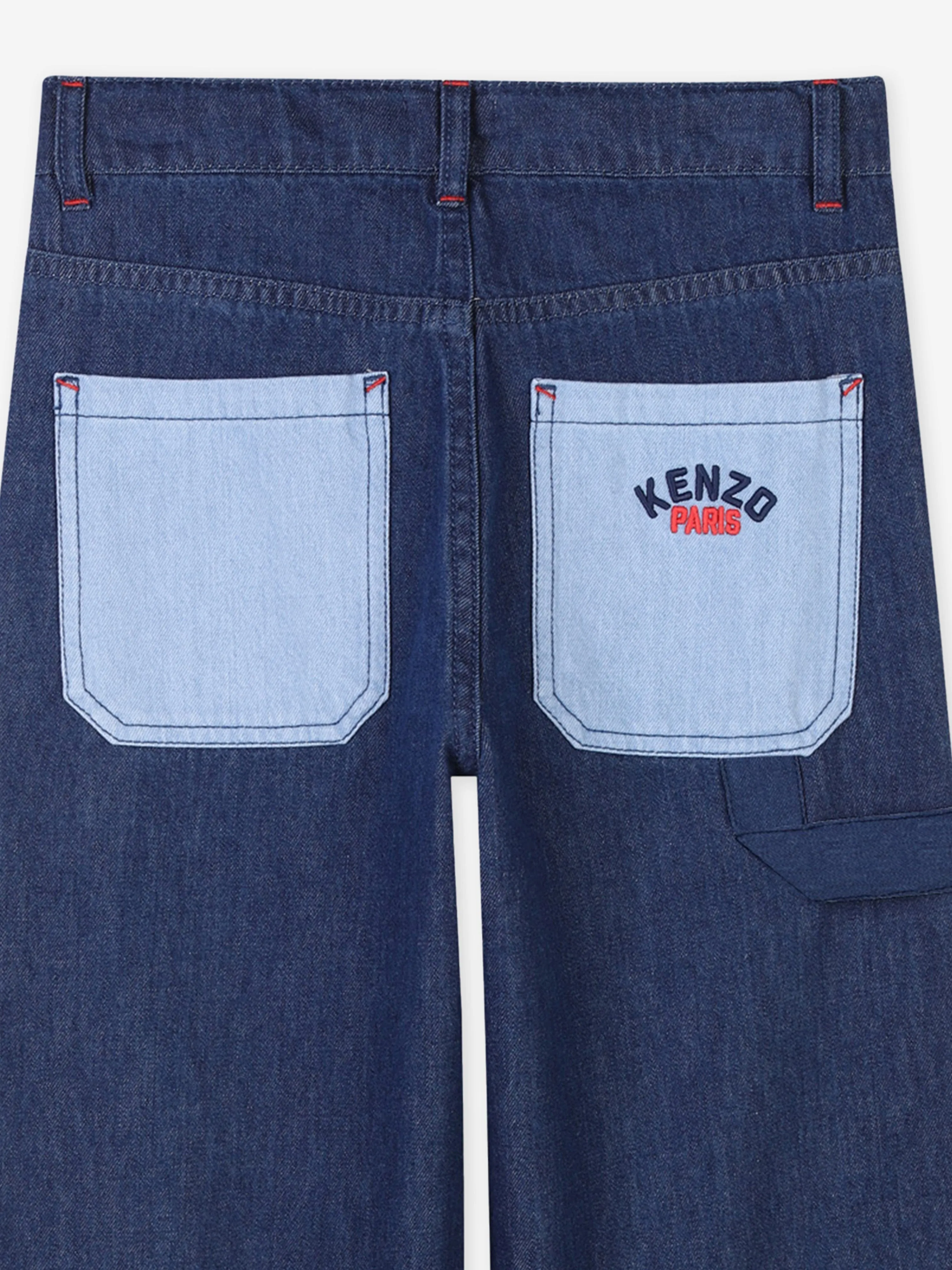 Boys Patch Pocket Jeans in Blue