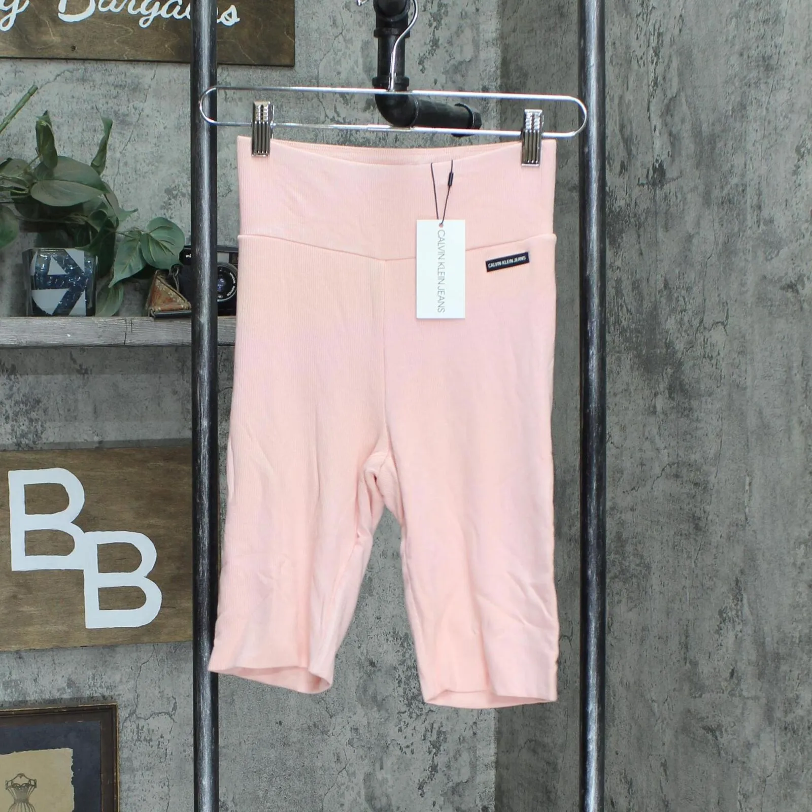 Calvin Klein Jeans Womens Micro Rib Bike Shorts Georgia Pink XS