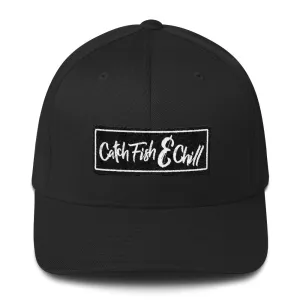 CATCH FISH & CHILL BOX LOGO BLACK FLEX FIT